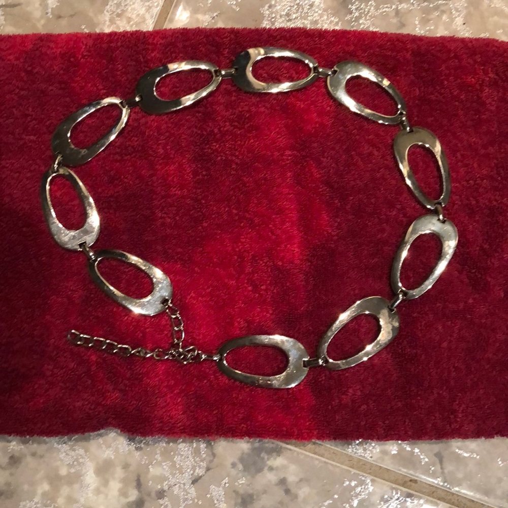 Silver chain link belt